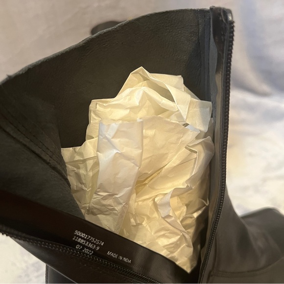 ASOS Design Black Leather Mid-Calf Block Heel Boots - Sz UK 9 - Picture 7 of 10